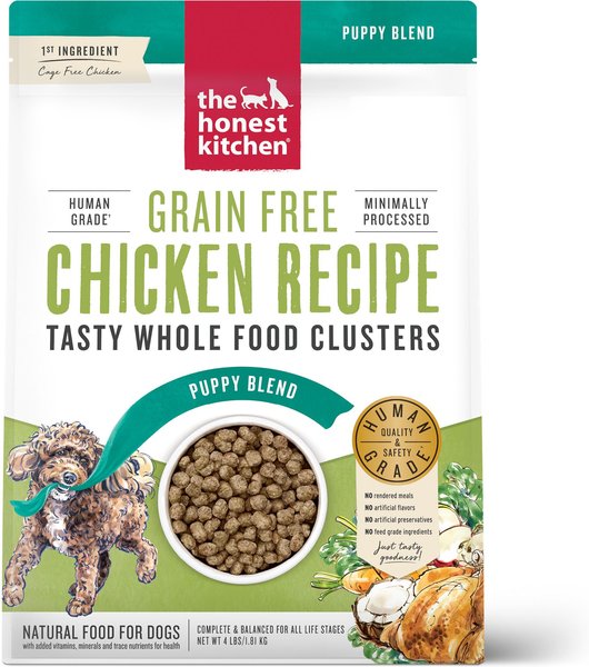 The Honest Kitchen Whole Food Clusters Chicken Recipe Puppy Blend Grain-Free Dog Food, 4-lb bag slide 1 of 11