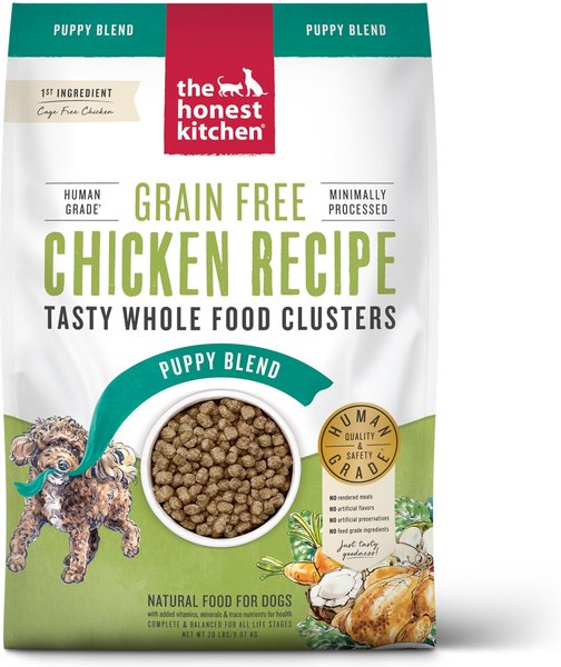 The Honest Kitchen Whole Food Clusters Puppy Grain Free Chicken Dry Dog Food, 4 lbs.