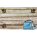 Drymate Distressed Wood Pet Bowl Dog & Cat Place Mat, Tan