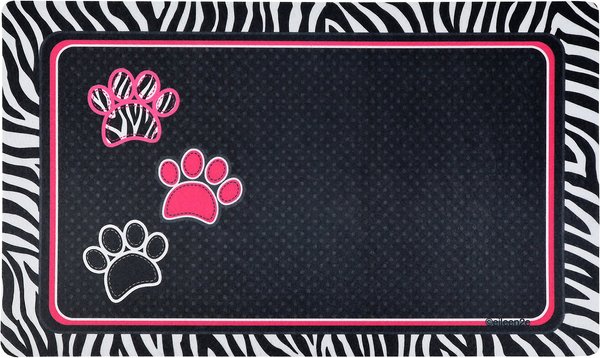 Cat Bowl Mat Made in USA Cat Water Mat Cat Food Mat Cat Placemat Cat  Feeding Mat Paw Prints Washable, Waterproof Pet Mat 