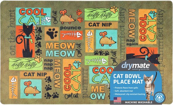 Cat Litter Mat,Super Cute Cat Feeding Placemat for Puppy Pet Food  Catching,Water-Resistant,Durable and Easy to Clean.