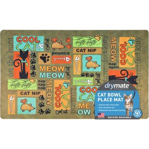Drymate Cat Bowl Place Mat, Cool Cat Brown