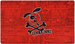 Drymate Red Good Dog Cross Bones Dog Bowl Place Mat, Small