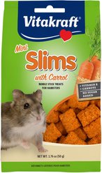 Vitakraft Mini Slims with Carrot Hamster & Small Animal Nibble Stick Treat, 1.76-oz bag