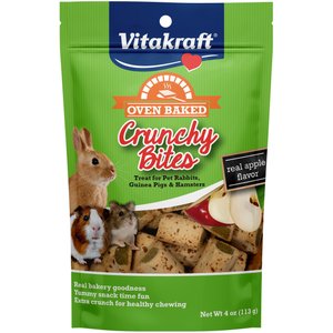 Vitakraft Crunchy Bites Apple Flavor Oven Baked Small Animal Treats, 4-oz bag