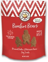 Exclusively Dog Cookies Bonfire Bears Peanut Butter & Molasses Flavor Dog Treats, 6-oz bag