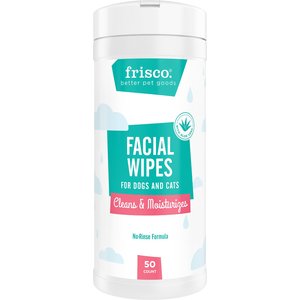 Frisco Dog & Cat Facial Grooming Wipes, Unscented, 50 count