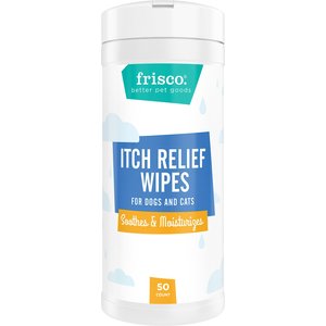 Frisco Itch Relief Waterless Grooming Wipes for Dogs & Cats, 50 count