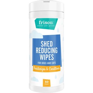 Frisco Shed Reducing Waterless Grooming Wipes for Dogs & Cats, 50 count