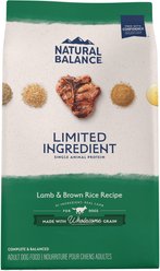 Natural Balance Limited Ingredient Lamb & Brown Rice Recipe Dry Dog Food, 4-lb bag