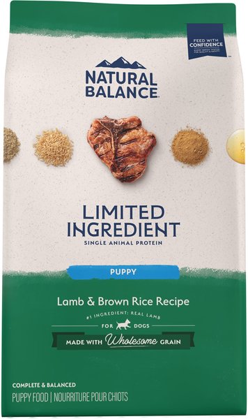 Natural Balance Limited Ingredient Lamb & Brown Rice Puppy Recipe Dry Dog Food, 24-lb bag slide 1 of 10