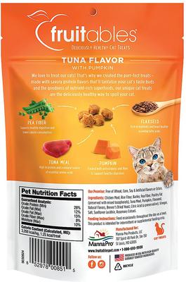 Show full view: Fruitables Tuna & Pumpkin Flavor Crunchy Cat Treats, 2.5-oz bag slide 3 of 9
