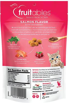 Show full view: Fruitables Salmon & Cranberry Flavor Crunchy Cat Treats, 2.5-oz bag slide 3 of 10