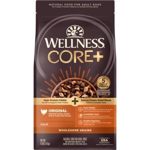 Wellness CORE RawRev Wholesome Grains Original Recipe High Protein Dry Dog Food, 4-lb bag