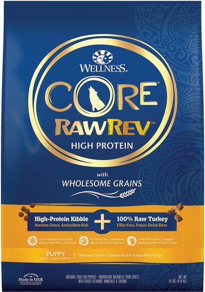 Wellness CORE RawRev Wholesome Grains Puppy Recipe High Protein Dry Dog Food, 10-lb bag slide 1 of 7