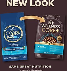 Wellness CORE RawRev Wholesome Grains Ocean Recipe High Protein Dry Dog Food, 18-lb bag slide 2 of 7