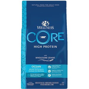 Wellness CORE Wholesome Grains Ocean Recipe High Protein Dry Dog Food, 4-lb bag