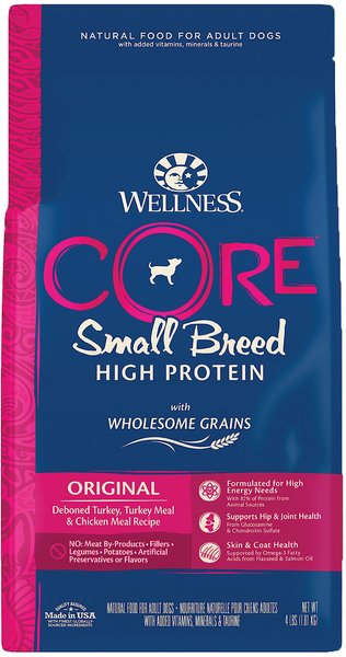 Wellness CORE Wholesome Grains Small Breed Original Recipe High Protein Dry Dog Food, 4-lb bag slide 1 of 7
