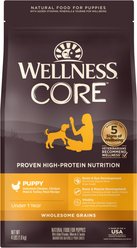 Wellness CORE Wholesome Grains Puppy High Protein Dry Dog Food, 4-lb bag