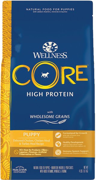 Wellness CORE Wholesome Grains Puppy High Protein Dry Dog Food, 4-lb bag slide 1 of 8
