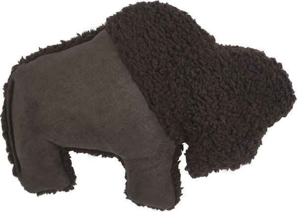 West Paw Big Sky Bison Squeaky Plush Dog Toy, Chocolate slide 1 of 4