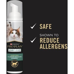Purina Pro Plan LiveClear Rinse-Free Allergen Reducing Cat Shampoo Spray, 8.5-oz bottle