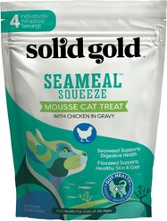 Solid Gold SeaMeal Squeeze with Chicken In Gravy Mousse Lickable Cat Treat, 4 count