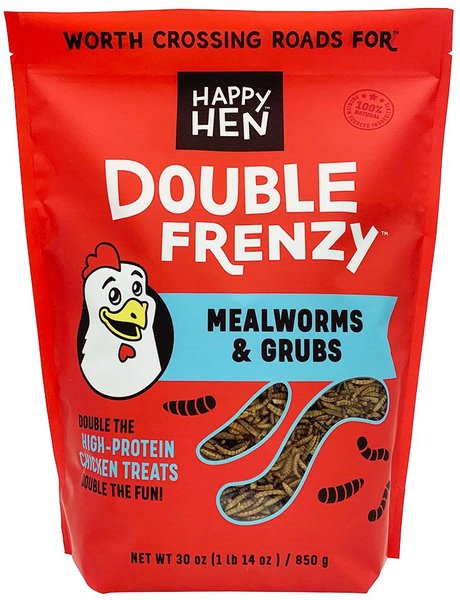 Happy Hen Treats Double Frenzy Mealworm & Black Soldier Fly Larvae Chicken Treats, 30-oz bag slide 1 of 3