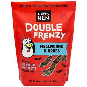 Happy Hen Treats Double Frenzy Mealworm & Black Soldier Fly Larvae Chicken Treats, 30-oz bag