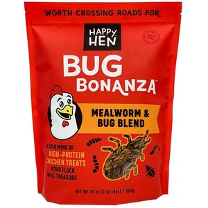 Happy Hen Treats Bug Bonanza Mealworm & Bug Mix Chicken Treats, 30-oz bag