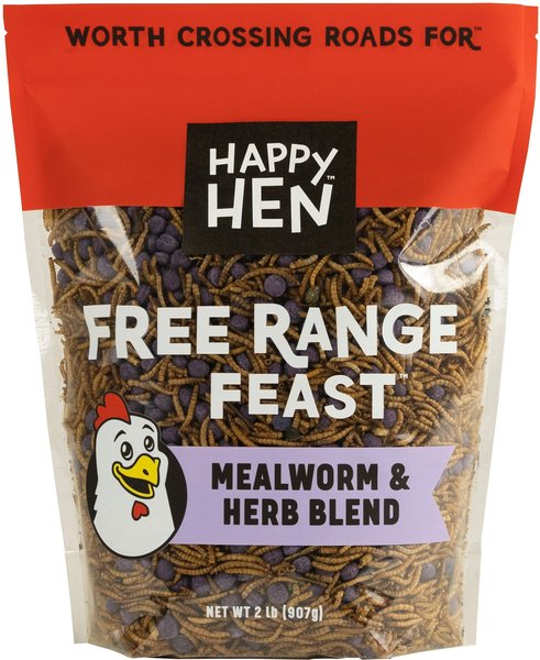 Happy Hen Treats Free Range Feast Mealworm & Herb Blend Chicken Treats, 2-lb jar slide 1 of 3