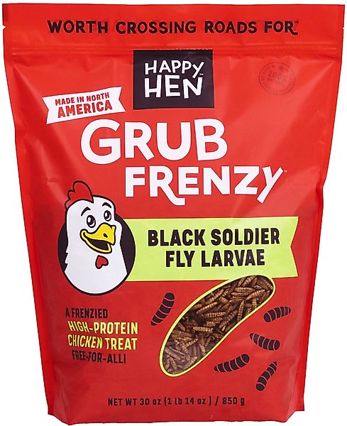 Happy Hen Treats Grub Frenzy Black Soldier Fly Larvae Chicken Treats, 30-oz bag slide 1 of 3