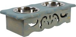 Mela Artisans Chihuahua Elevated Dog & Cat Bowls, Distressed Dusk, 2-cup