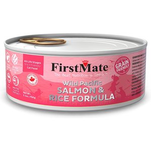 FirstMate Wild Pacific Salmon & Rice Formula Canned Cat Food, 5.5-oz can, case of 24