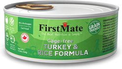 Firstmate Turkey & Rice Formula Cage-Free Canned Cat Food, 5.5-oz can, case of 24