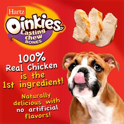 Show full view: Hartz Oinkies Chickentastic 4" Chew Bone Natural Chew Dog Treats, 12 count slide 6 of 8