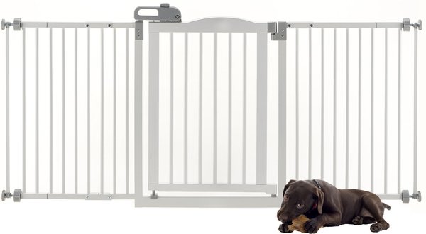 Richell One-Touch Wide Dog Gate II, White slide 1 of 5