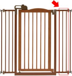Richell Tall One-Touch Optional Dog Gate II Frame, Brown slide 2 of 2