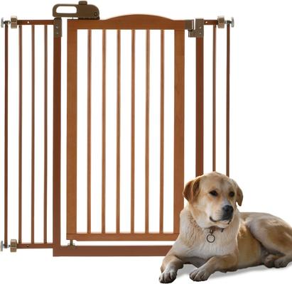 Show full view: Richell Tall One-Touch Dog Gate II, Brown slide 5 of 6