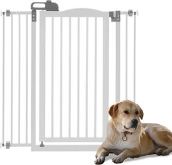 Richell Tall One-Touch Dog Gate II, White