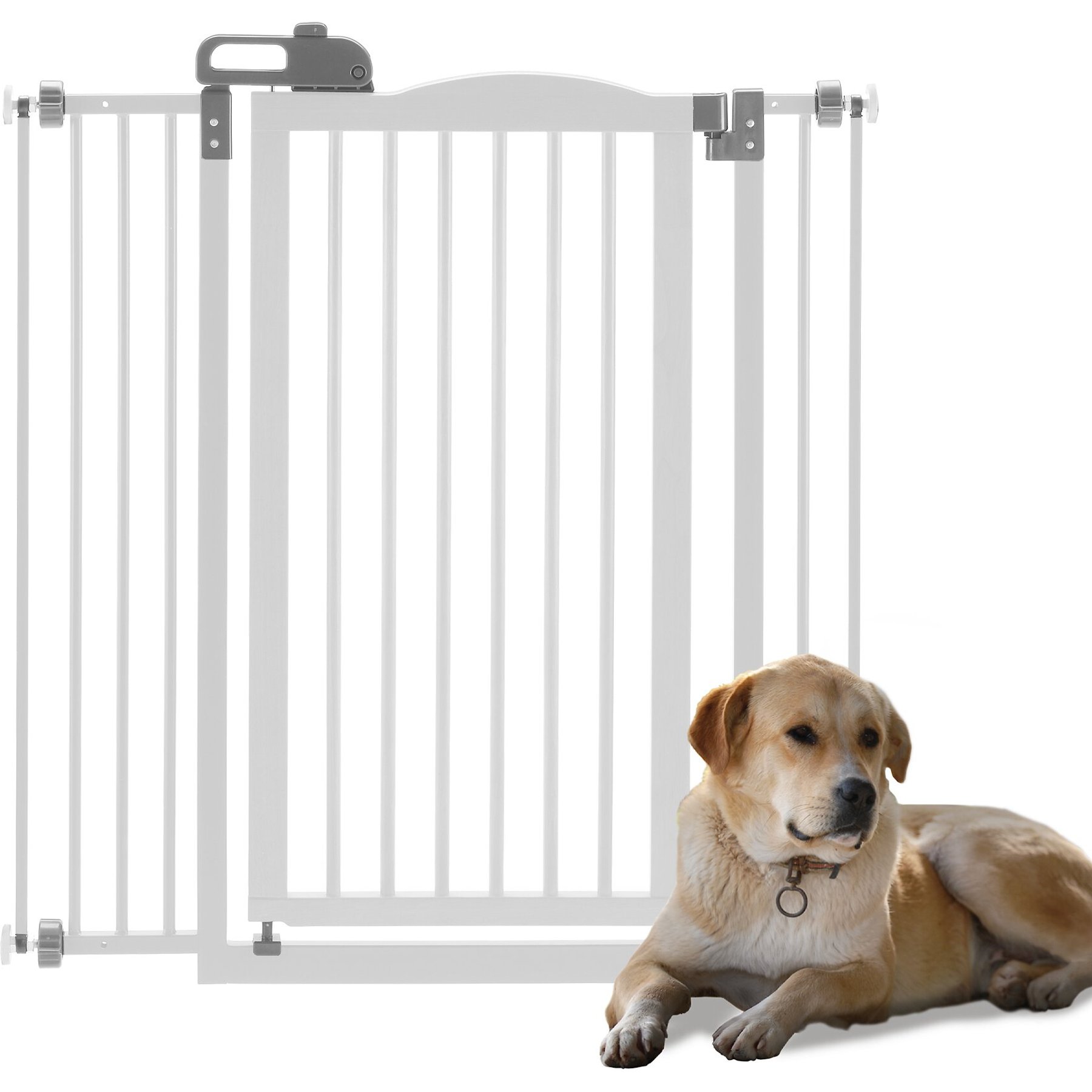 Richell Tall One-Touch Dog Gate II, White