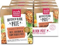 The Honest Kitchen Butcher Block Pate Beef, Cheddar & Farm Veggies Pate Wet Dog Food, 10.5-oz, case of 6