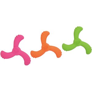 Hartz Dura Play Boomerang Bacon Scented Squeaky Latex Dog Toy, Color Varies