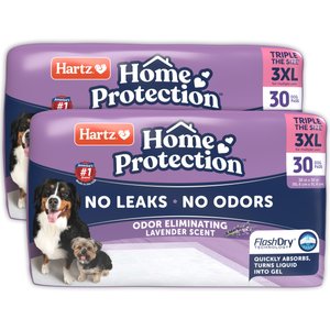 Hartz Home Protection Odor Eliminating Lavender Scent Dog Pads, XXX-Large, 60 count