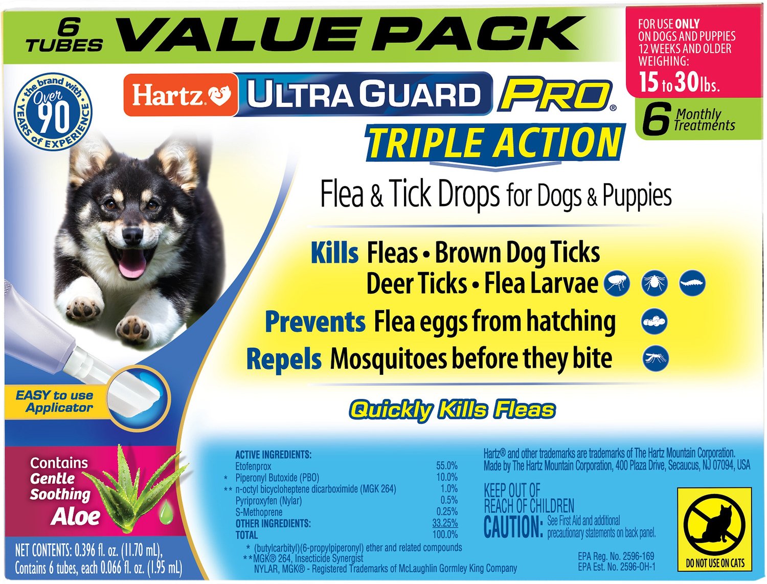 View of HARTZ UltraGuard Pro Triple Action Flea & Tick Spot Treatment for Dogs ...