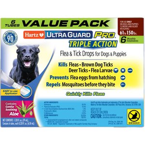 Hartz UltraGuard Pro Flea & Tick Spot Treatment for Dogs 61-150 lbs, 6 Doses (6-mos. supply)