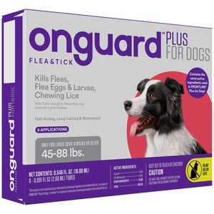 Onguard Plus Flea & Tick Spot Treatment for Dogs, 45-88 lbs, 6 Doses (6-mos. supply)