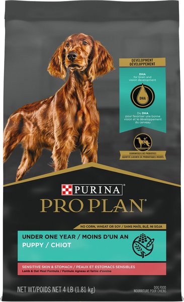 Purina Pro Plan Puppy Sensitive Skin & Stomach Lamb & Oatmeal Dry Dog Food, 4-lb bag slide 1 of 10