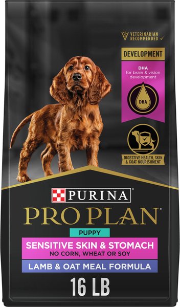 Purina Pro Plan Puppy Sensitive Skin & Stomach Lamb & Oatmeal Dry Dog Food, 16-lb bag slide 1 of 10