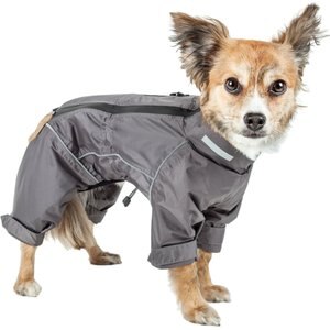 Dog Helios Hurricanine Waterproof & Heat Reflective Full Body Dog Coat Jacket, Grey, X-Large